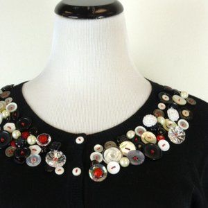 ANTHROPOLOGIE LAURIE B SHORT SLEEVE Sleeve cardigan sweater L button trim